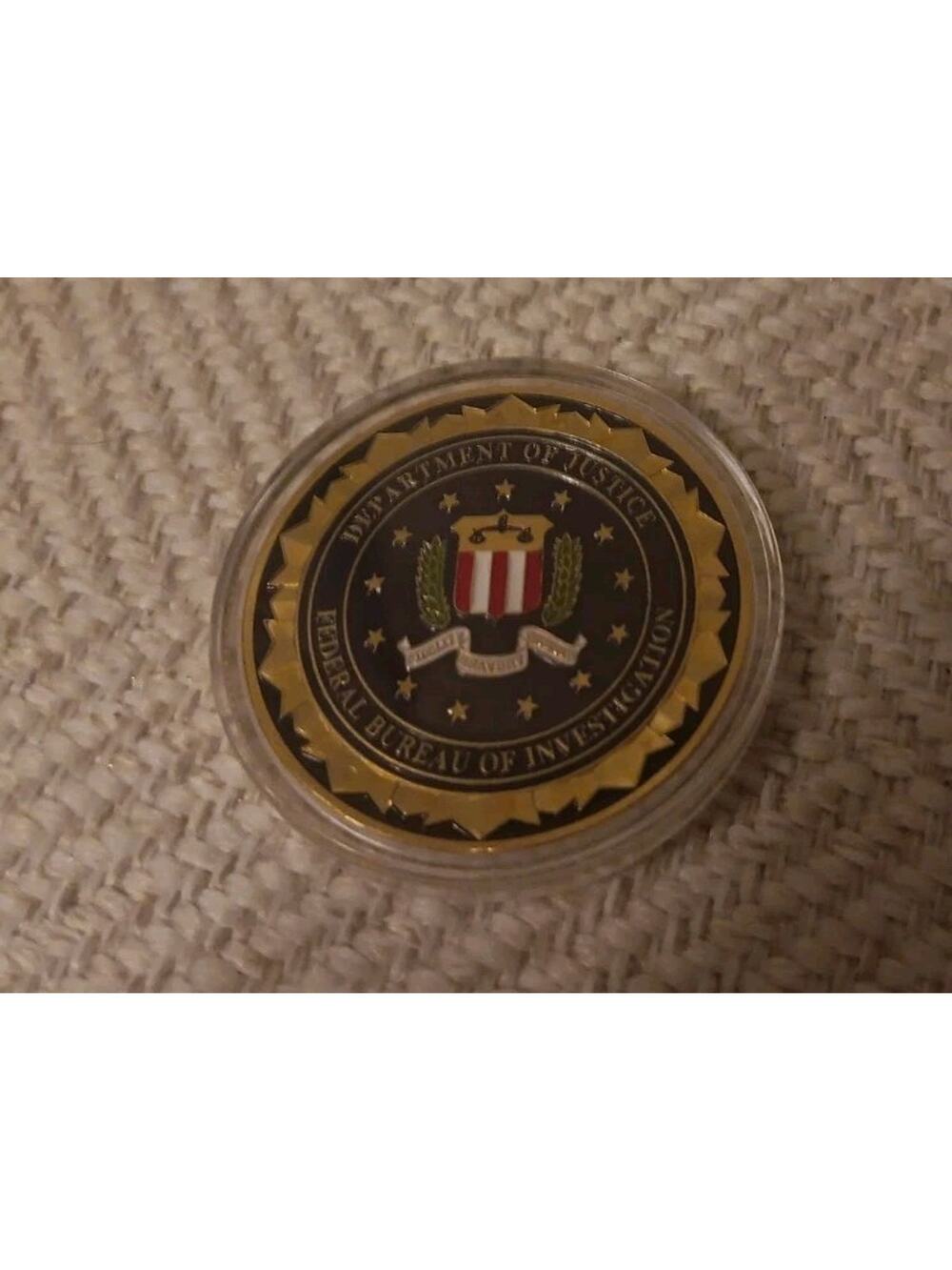 Federal Bureau of Investigation ( FBI ) Challenge Coin In Protective Capsule